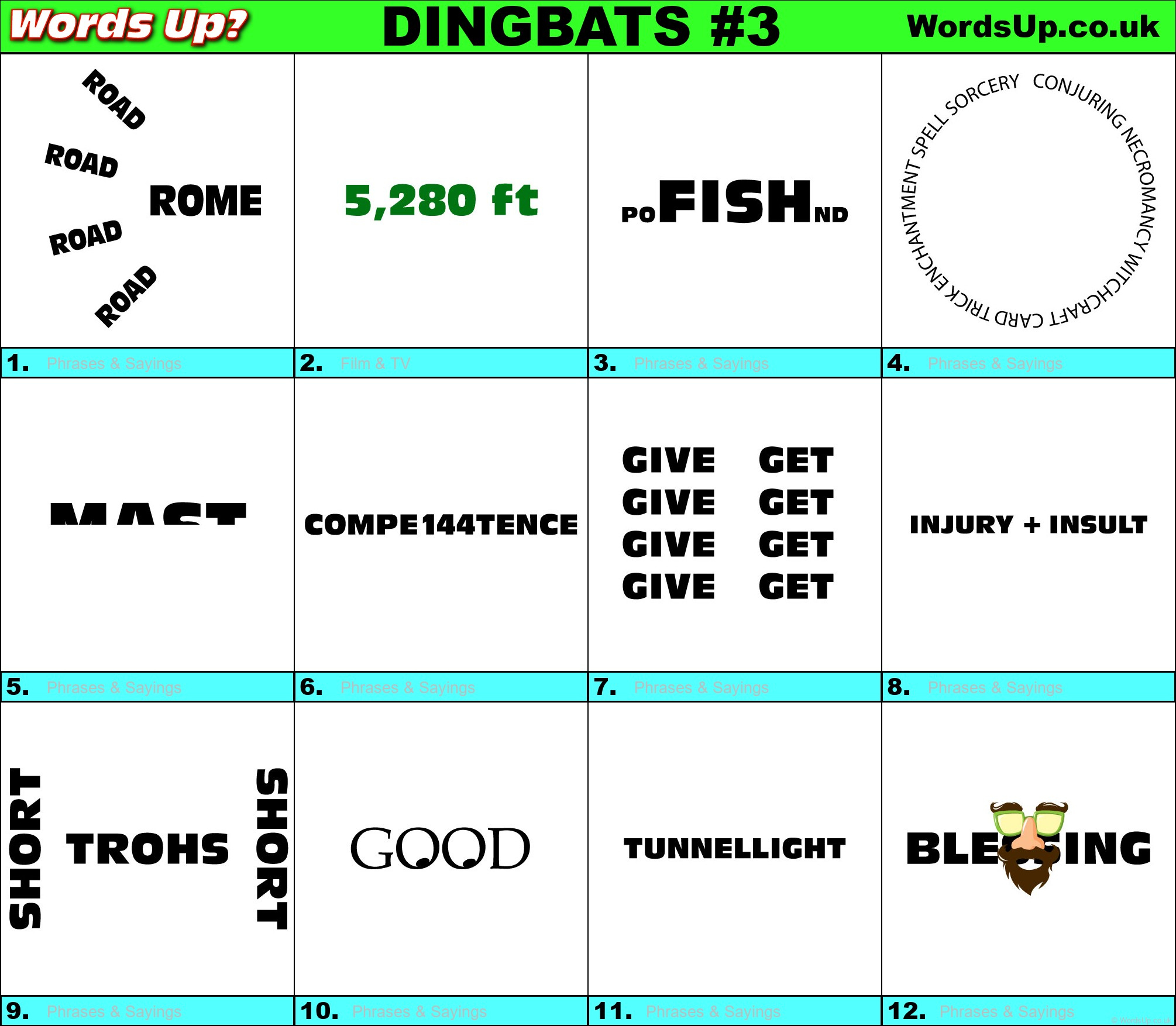 Dingbats Quiz #3 » Find The Answers To Over 730 Dingbats! » Words with regard to Free Dingbat Quizzes With Answers