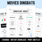 Druckbare Filme Dingbats Bild Quiz: Herunterladbare Rebus Rätsel In Dingbat Questions And Answers