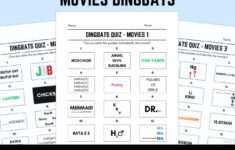 Druckbare Filme Dingbats Bild Quiz: Herunterladbare Rebus-Rätsel,  Pub-Quizblätter with Dingbats Quiz with Answers