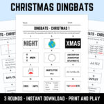 Druckbares Weihnachts Dingbats Bild Quiz Mit Antworten: Sofort Download Pdf With Christmas Dingbats