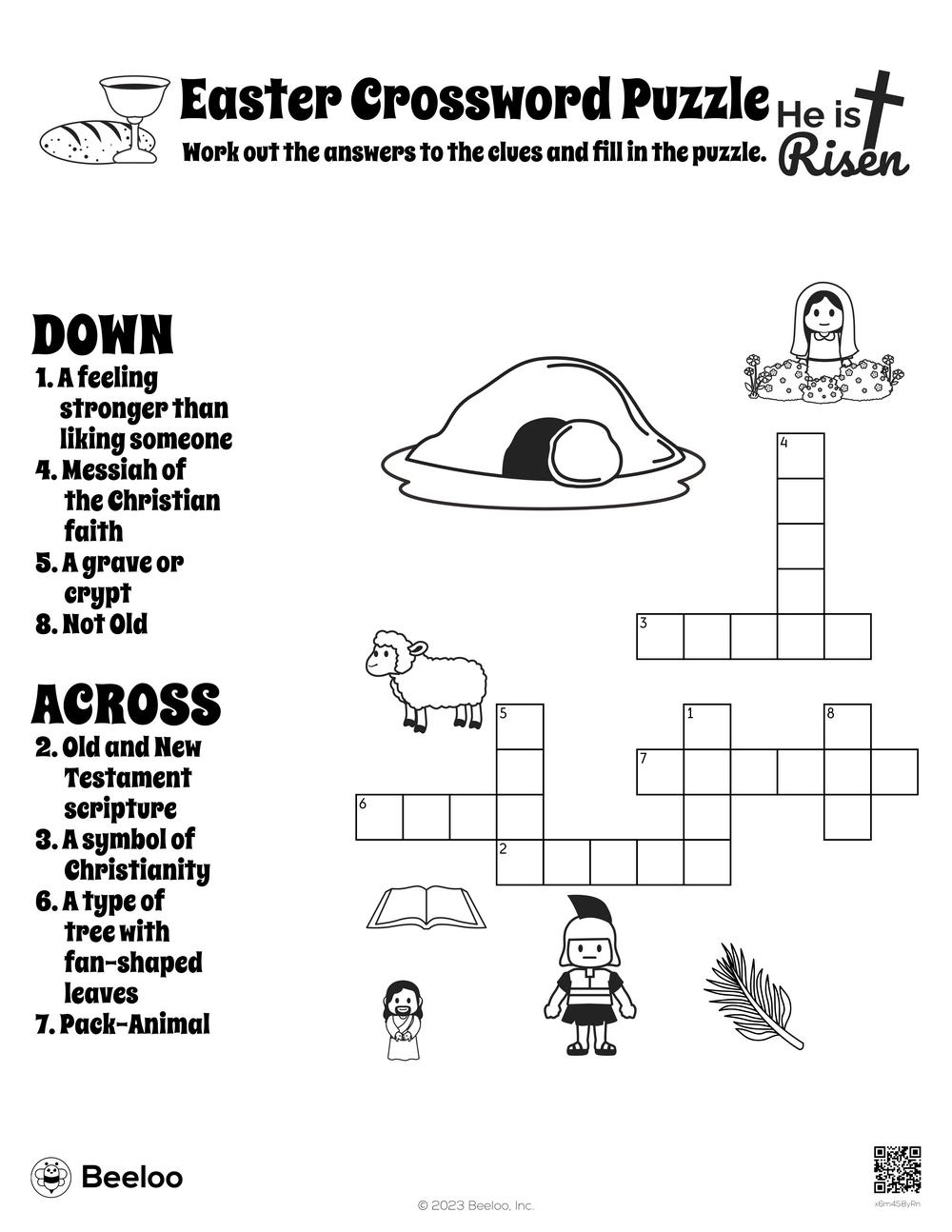 Easter Crossword Puzzle • Beeloo Printable Crafts And Activities within Easter Christian Crossword Puzzle