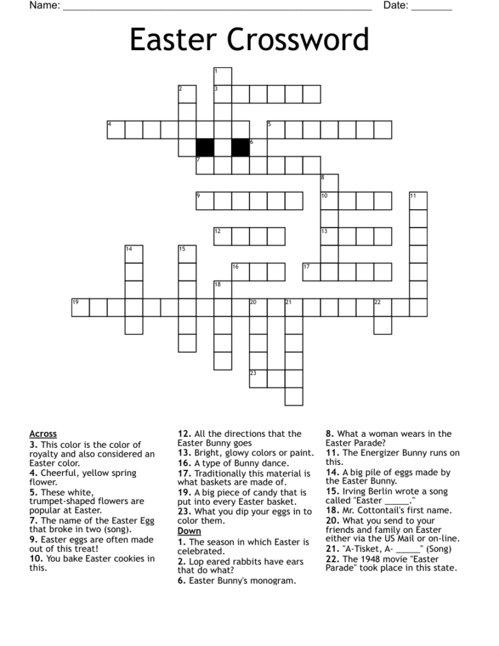 Difficult Easter Crossword