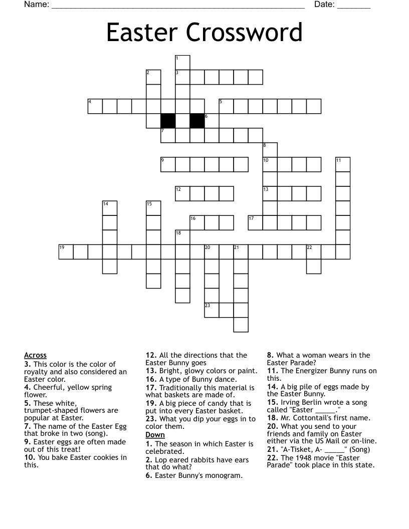 Easter Crossword - Wordmint in Difficult Easter Crossword