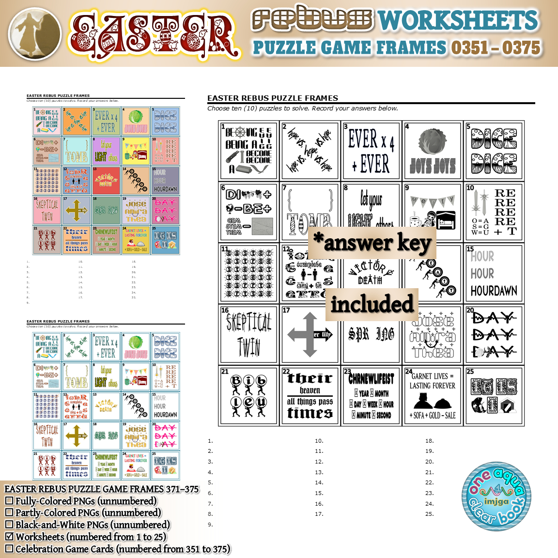 Easter Rebus Game Puzzles 351–375 Worksheets | Madeteachers within Easter Rebus Puzzles With Answers