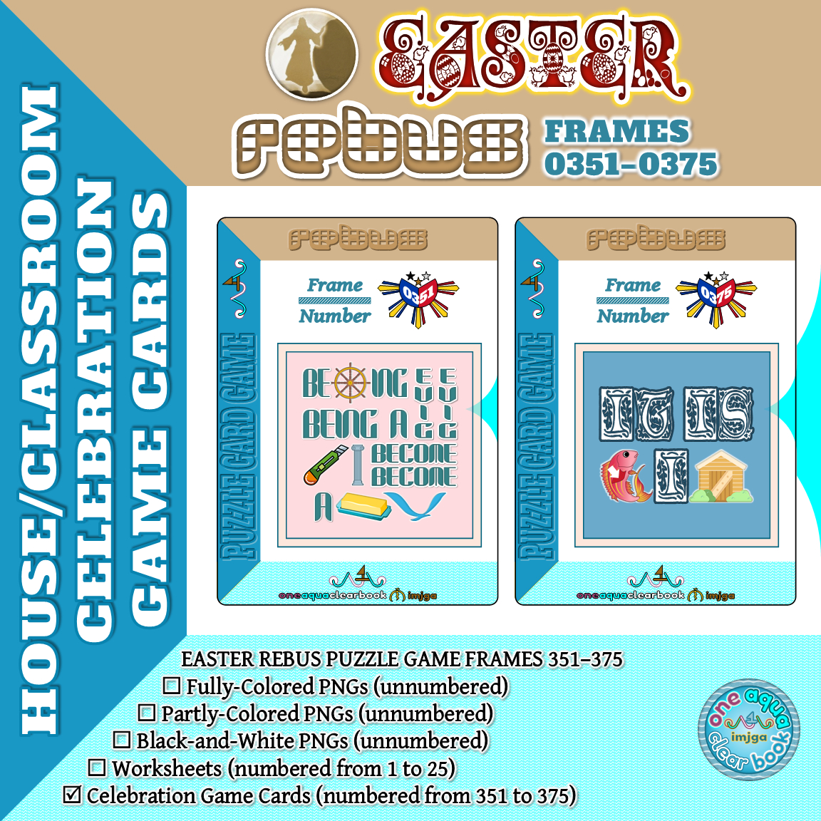 Easter Rebus Puzzle Party Game Cards 351–375 | Madeteachers within Easter Rebus Puzzles with Answers