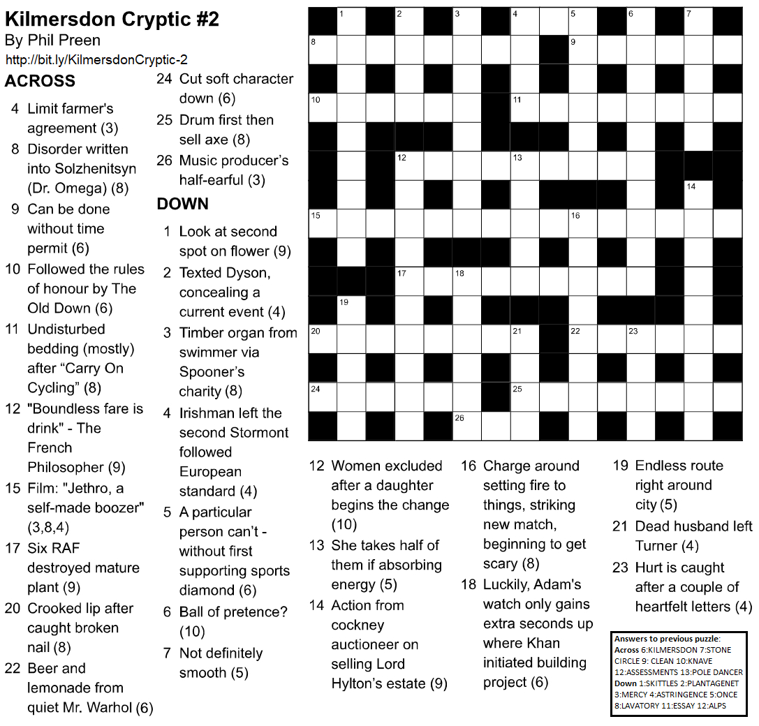 Easy Cryptic for Easy Cryptic Crosswords Printable Free