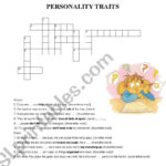 English Worksheets: Personality Traits  Crossword Puzzle Inside Personality Traits Crossword Puzzle