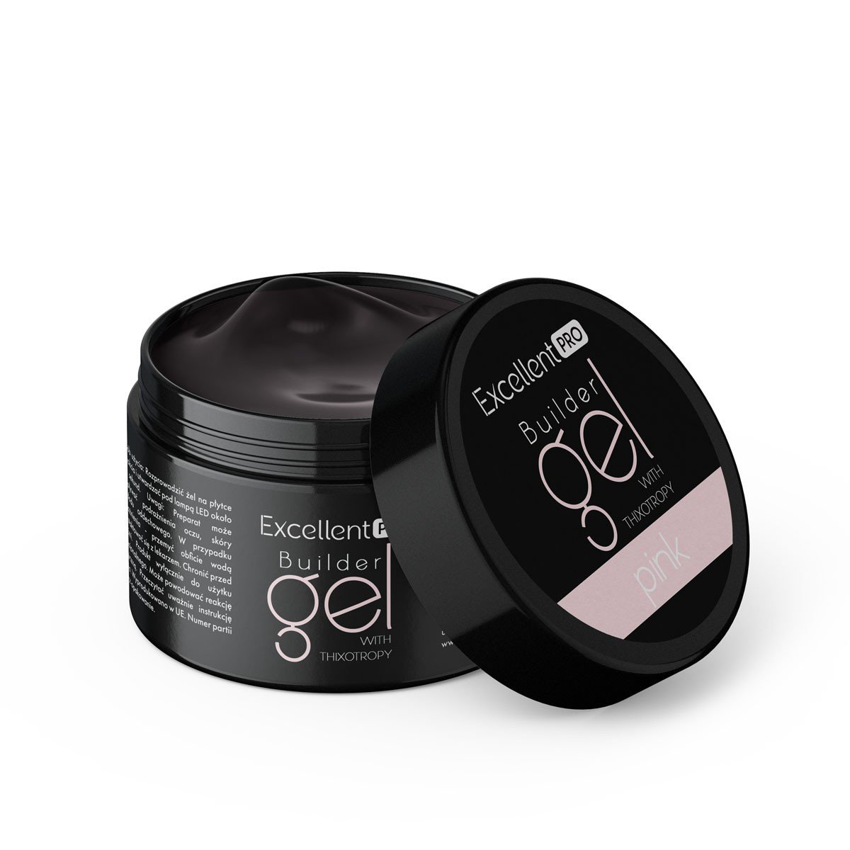 Excellent Pro Żel Budujący Builder Gel With Thixotropy Pink Clear 50G with Tribonds #12 Hard