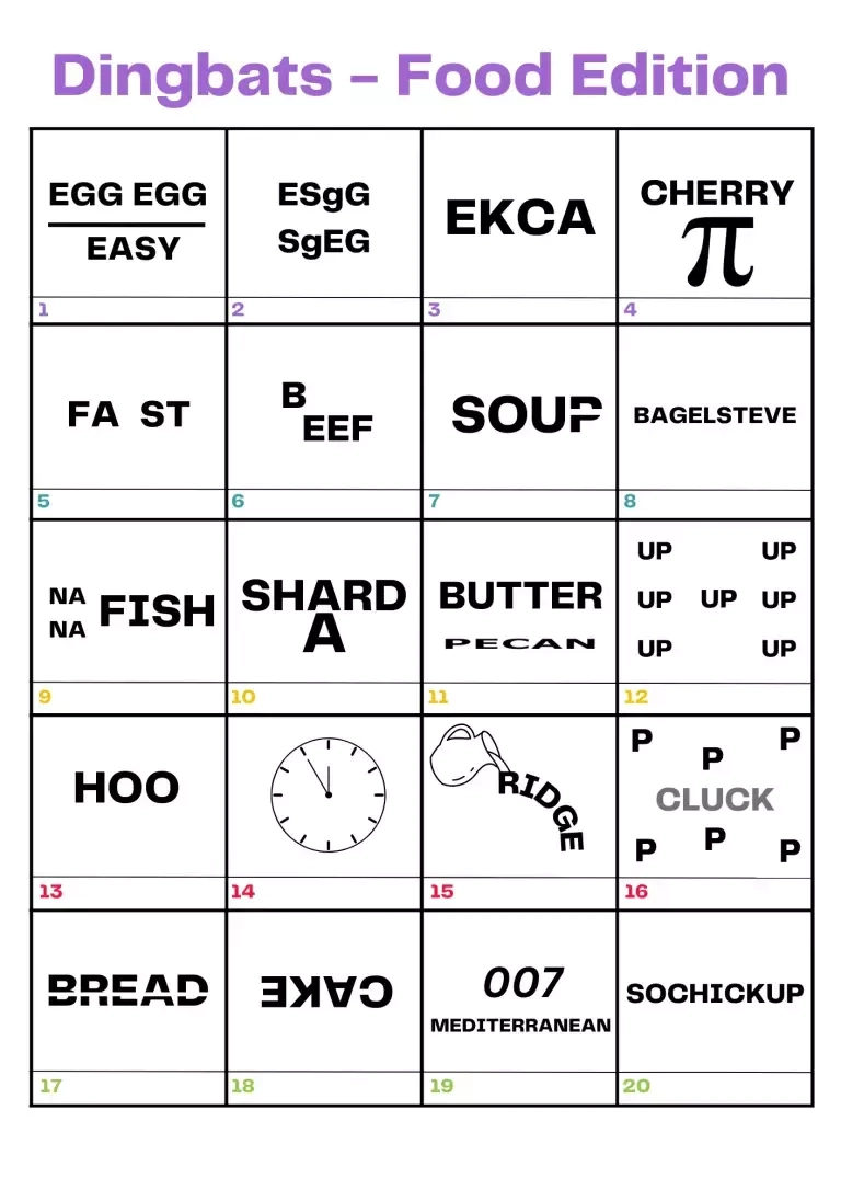 Food &amp;amp; Drink Dingbats Puzzles With Answers 2025 intended for Printable Dingbats With Answers