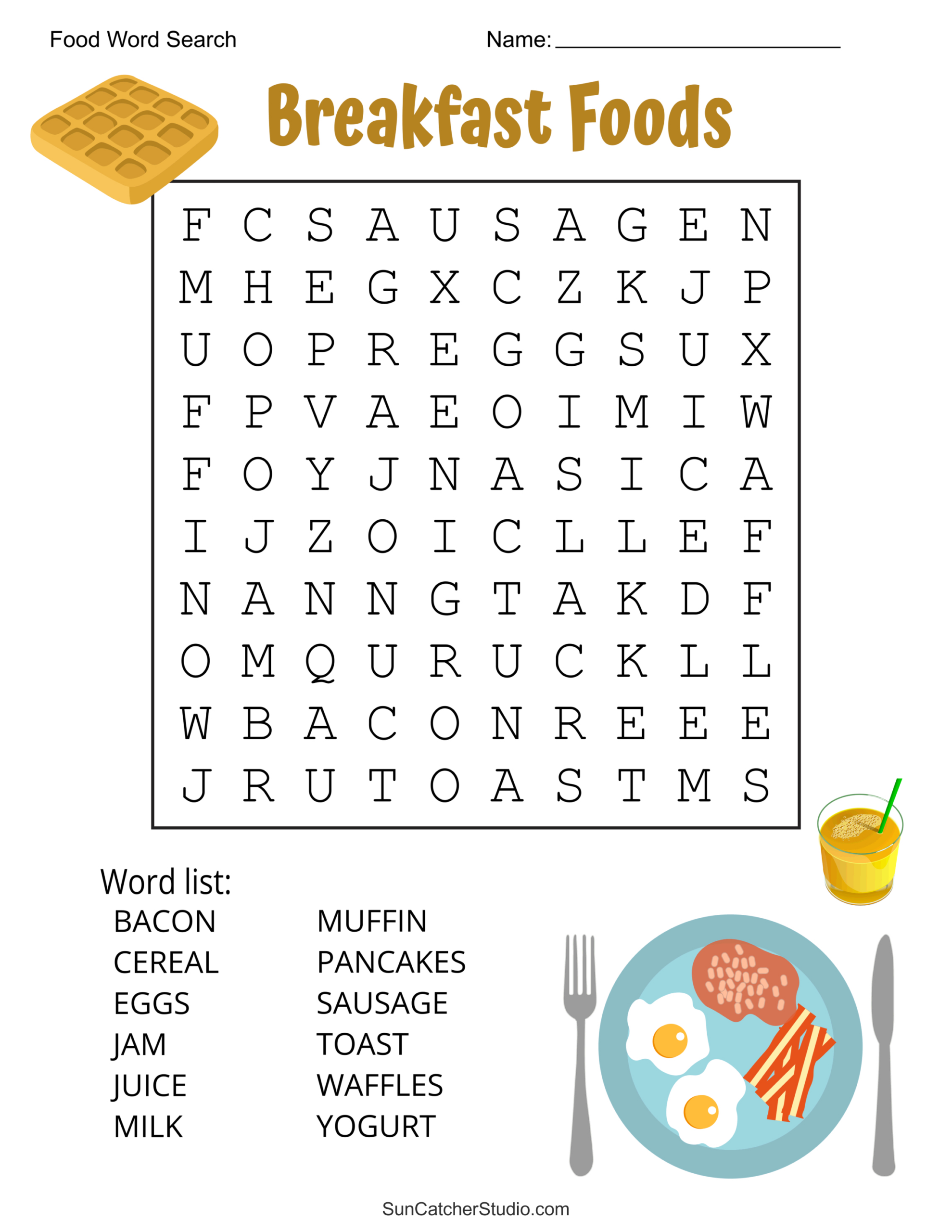 Food Word Search (Free Printable Puzzles) – Free Printables throughout Printable Puzzles For Adults Easy