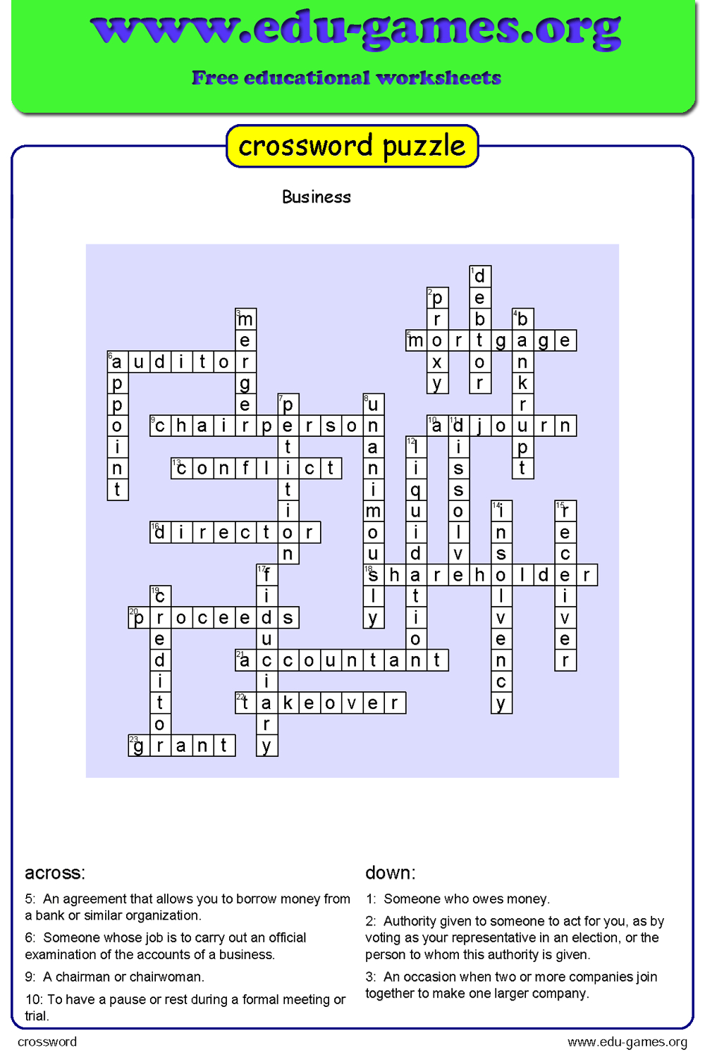 Free Crossword Maker For Kids - The Printable Worksheets Creator pertaining to Online Crosswords For 6 Year Olds