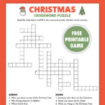 Free Printable Christmas Crossword Puzzle   Pjs And Paint Regarding Free Crossword Puzzles Festive