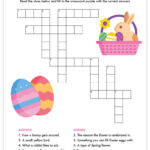 Free Printable Easter Crossword Puzzle   Pjs And Paint Within Easter Crossword Puzzle With Answers