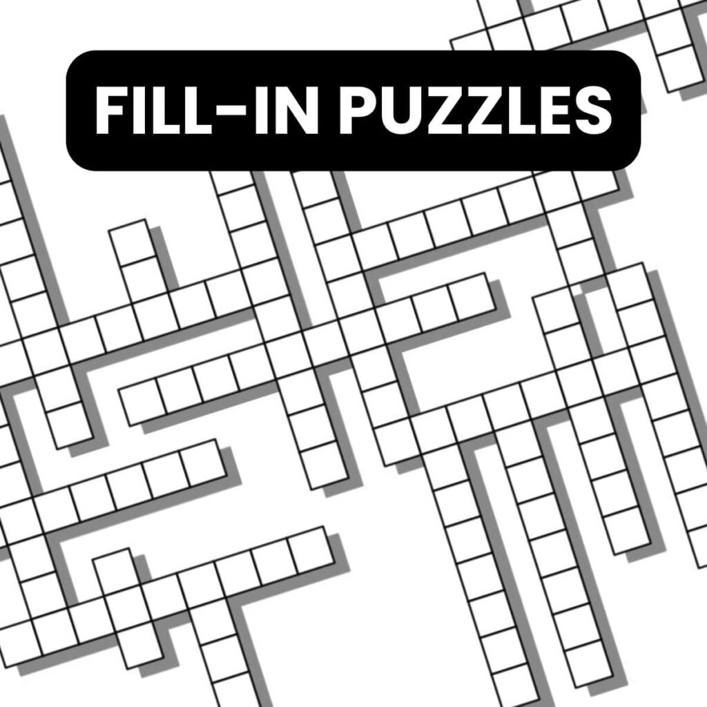 Free Printable Fill-In Puzzles (Pdf Download) regarding Free Printable Clueless Crosswords