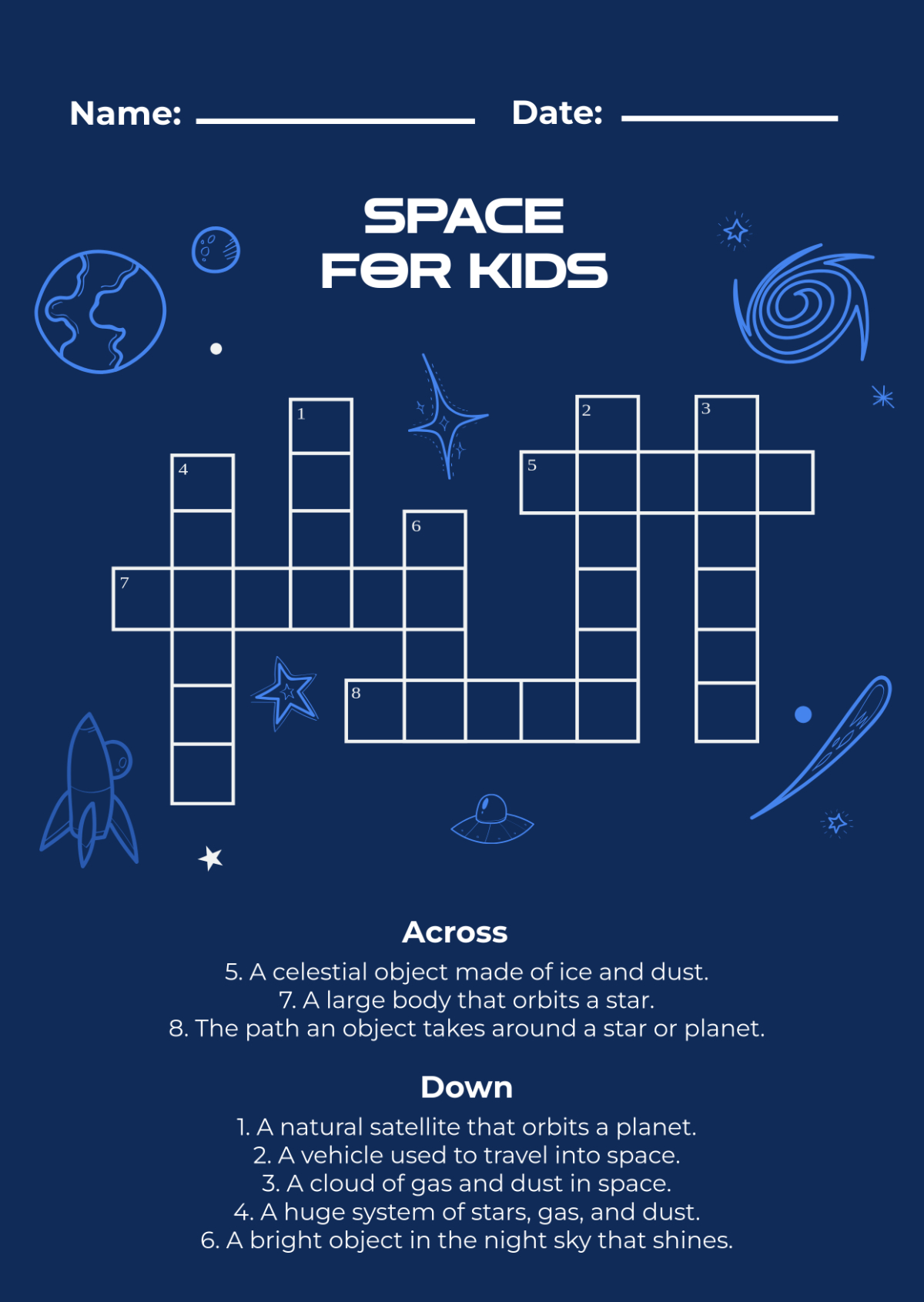 Free Printable Mini Crossword For Kids Template To Edit Online for Free Online Crossword For 5 Year Olds