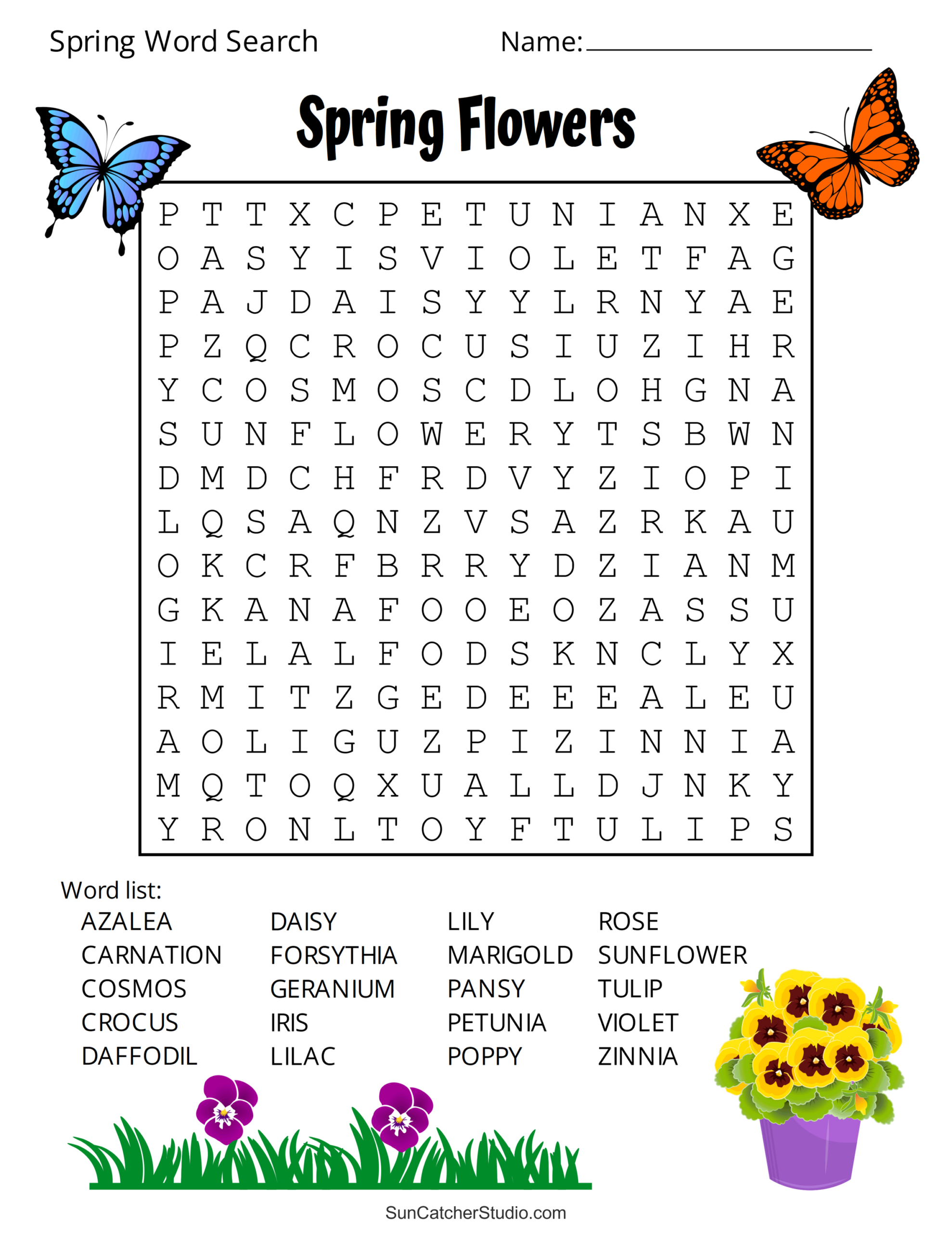 Free Printable Spring Word Search Puzzles – Free Printables within Printable Puzzles For Adults Easy