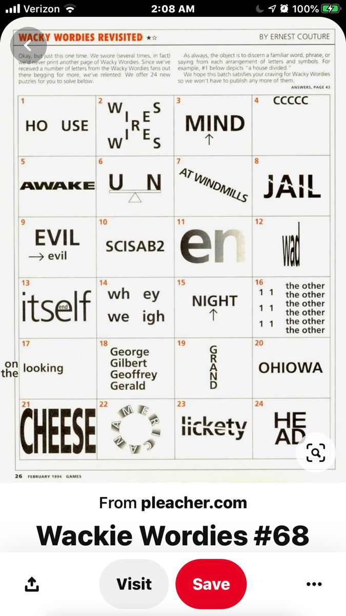 Fun Word Brain Teasers For Kids intended for Wacky Wordies Puzzles Answers Printable