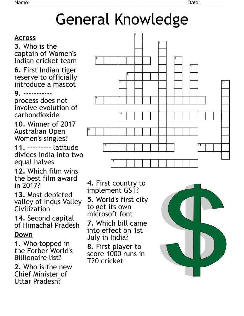 General Knowledge Answers Word Search - Wordmint inside General Knowledge Crosswords Printable Free