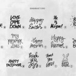 Happy Easter Dingbatsheroglyphs Studio | Thehungryjpeg In Easter Themed Dingbats