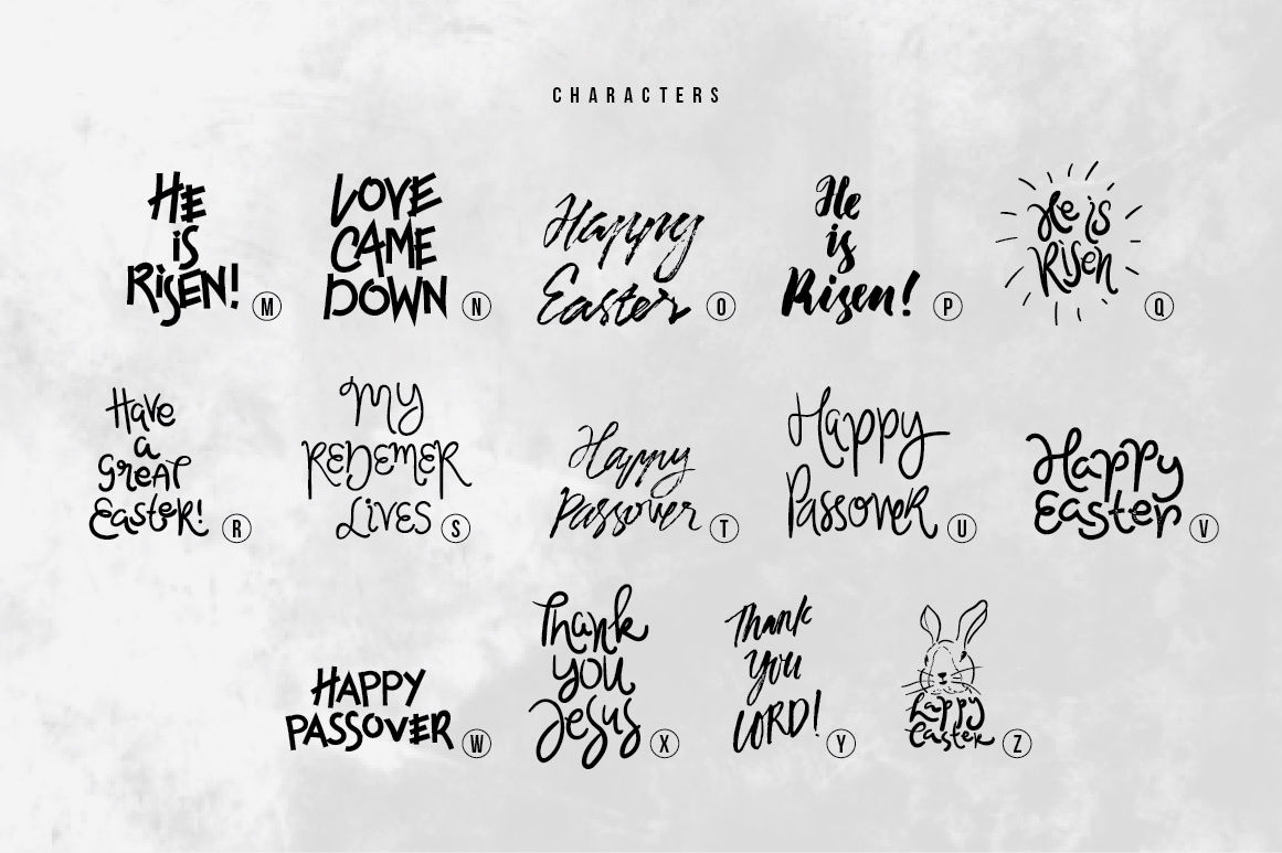 Happy Easter Dingbatsheroglyphs Studio | Thehungryjpeg in Easter Themed Dingbats