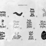 Happy Easter Dingbatsheroglyphs Studio | Thehungryjpeg Within Easter Dingbats