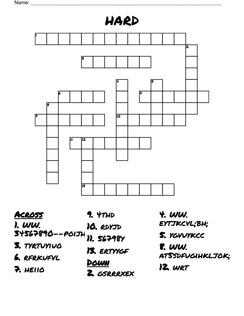Hard Crossword - Wordmint regarding Impossible Crossword Puzzles