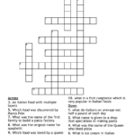 Italian Food Crossword   Wordmint In Italian Food Crossword Kids Printable