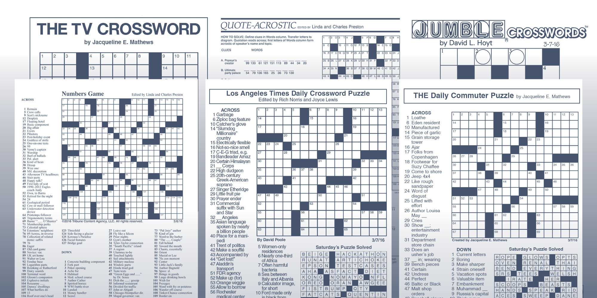 Jacqueline E Mathews Daily Commuter Puzzle Printable in Crossword Puzzles Printable By Jacqueline