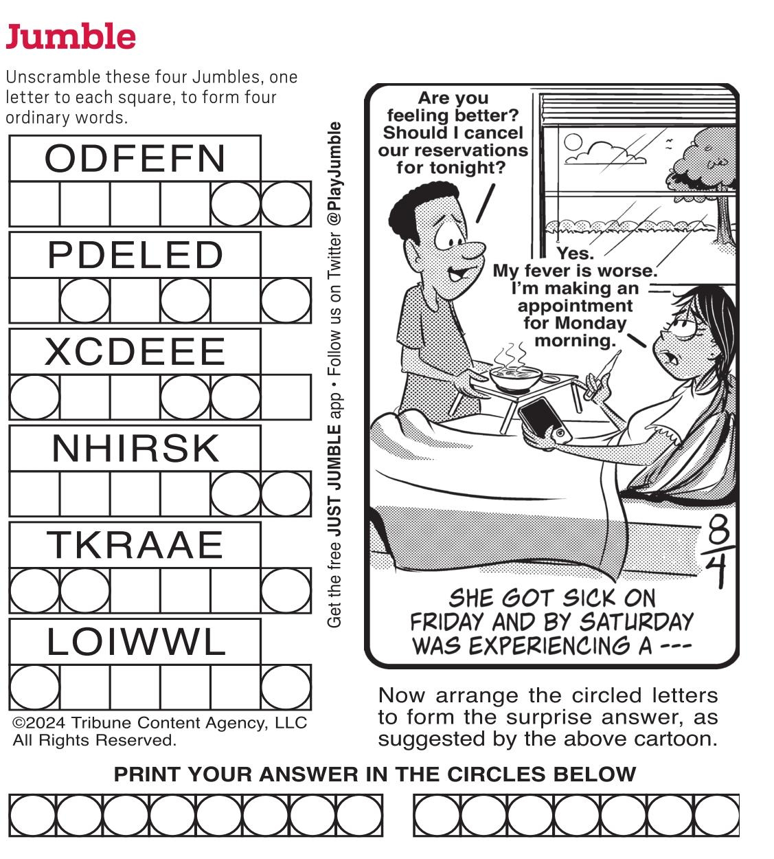 Jumble - Puzzles intended for Today’S Printable Jumble