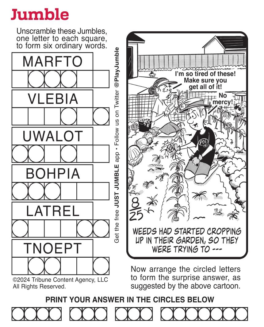 Jumble - Puzzles regarding Today’S Printable Jumble