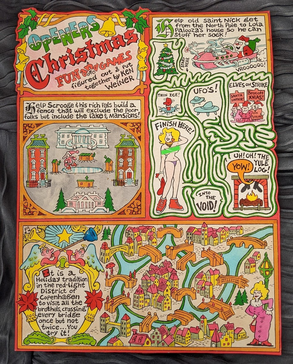 Ken Avidor Weiner &amp;quot;Openers Christmas Fun And Games&amp;quot; Puzzle Page in Christmas Puzzle Page For Adults