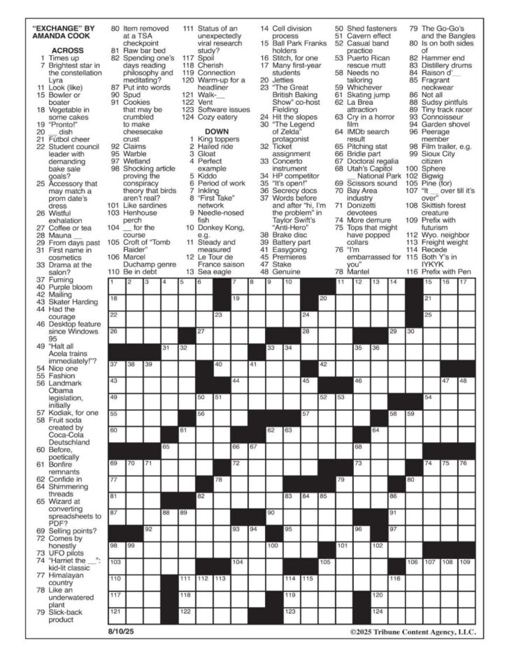 Star Magazine Crosswords Printable