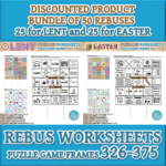 Lent & Easter Rebus Game Puzzles 326–375 Worksheets | Madeteachers Within Easter Rebus Puzzles