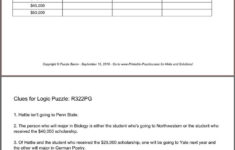 Logic Puzzles And Brain Teasers For Students inside Printable Logic Puzzle Baron