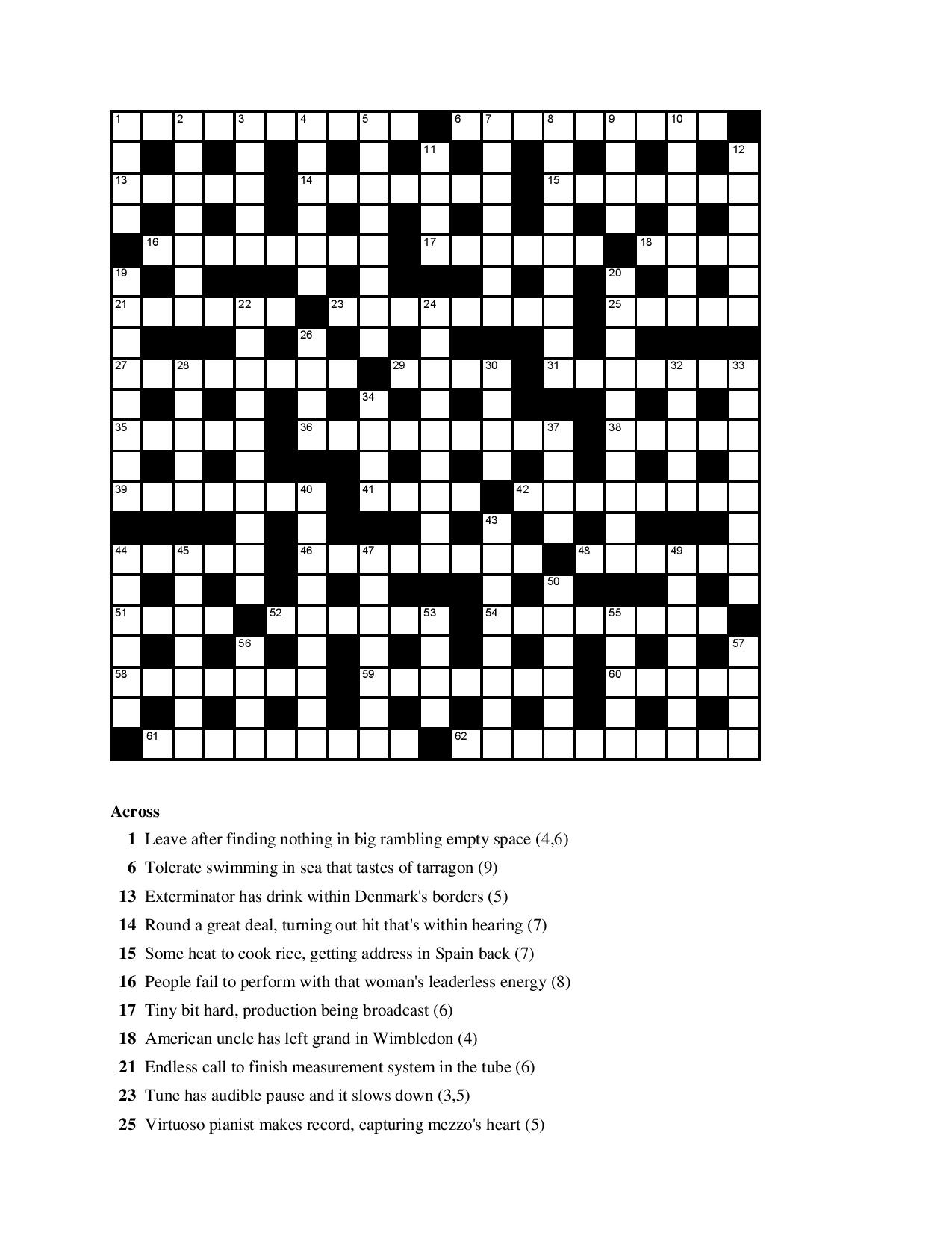 Marc Breman - World&amp;#039;S Hardest Cryptic Crossword regarding Impossible Crossword Puzzles