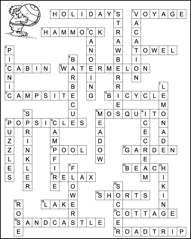 Middle School Summer Crossword Puzzle - Tree Valley Academy pertaining to High School Crossword Puzzles with Answers Printable