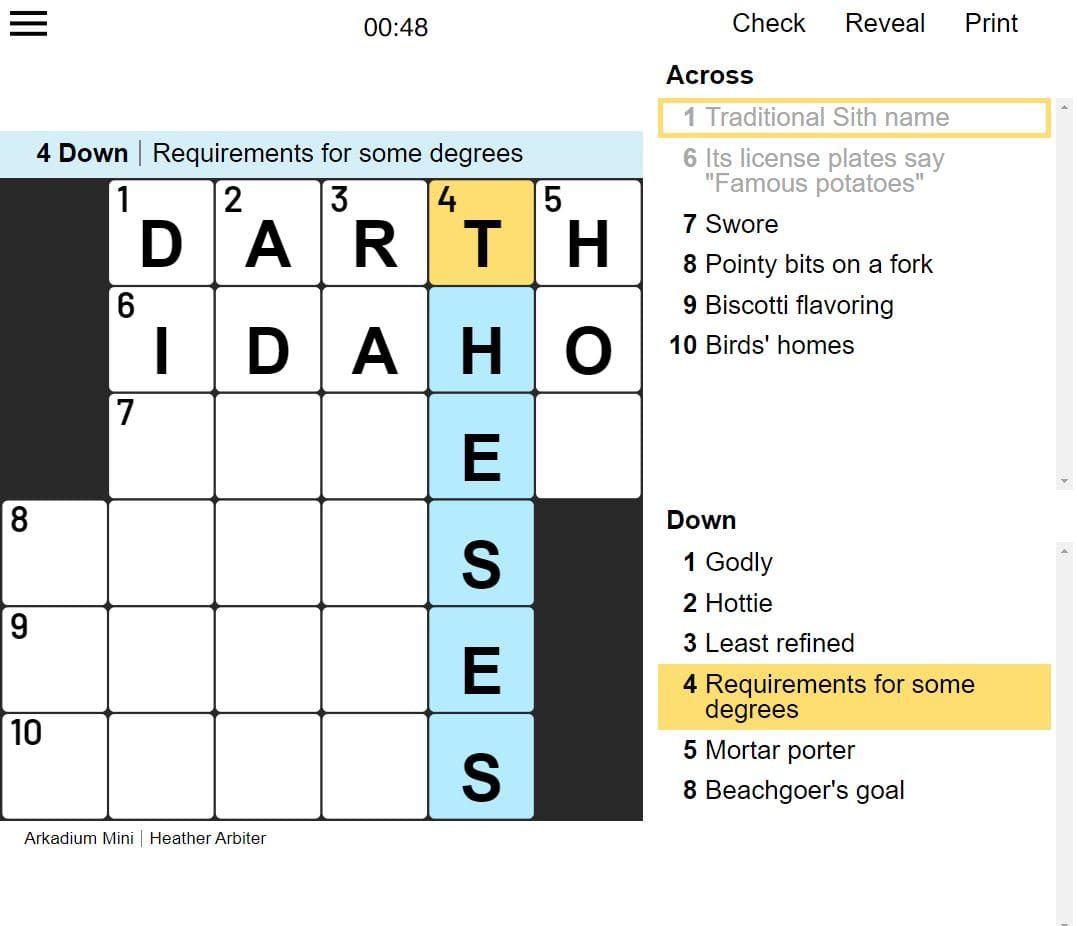 Mini Crossword - Free Online Game | Toronto Star inside Toronto Star Today Crossword Printable