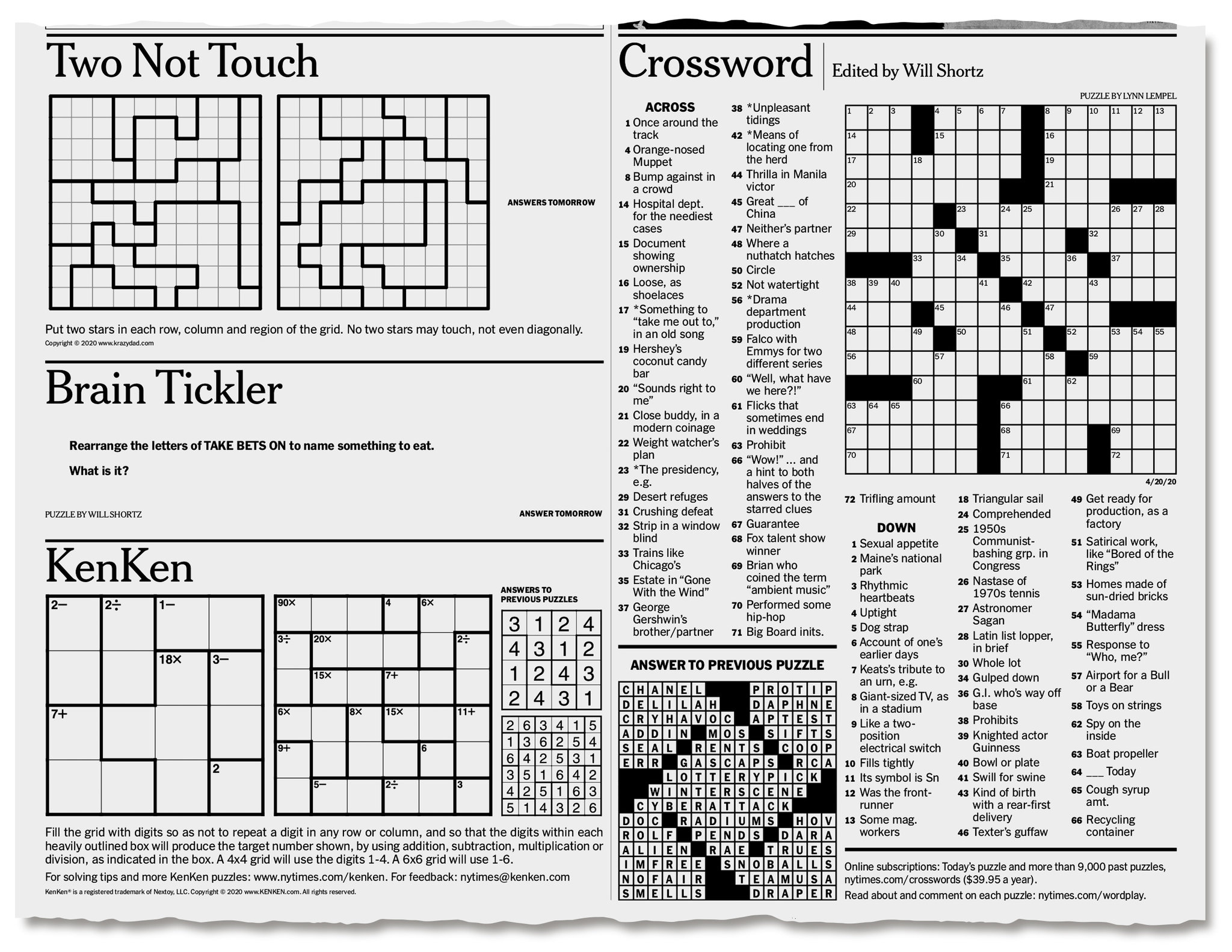 More Puzzles To Pass The Time - The New York Times pertaining to Ny Times Sunday Crossword Free Printable