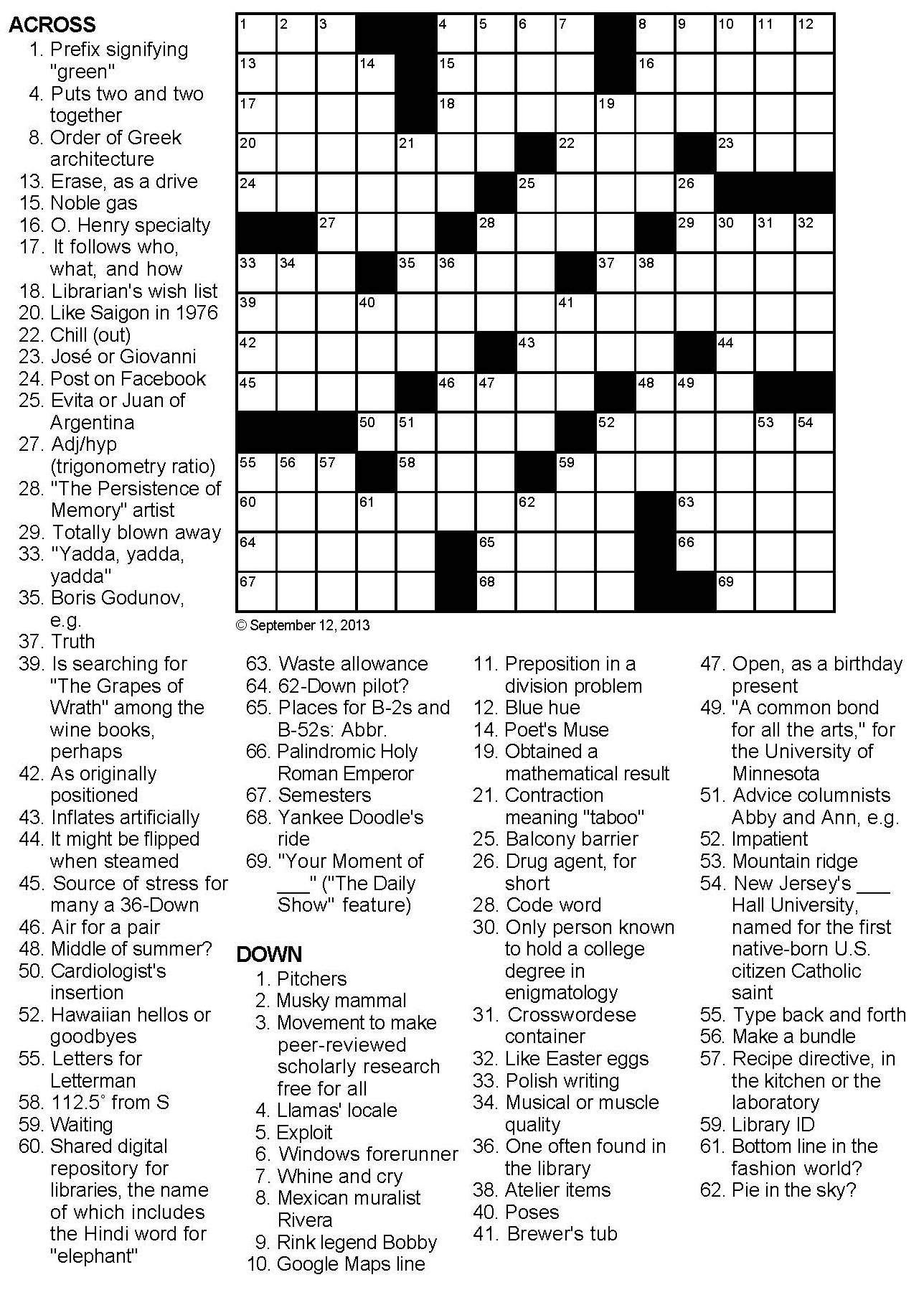Online Free 7 Daily Printable Crossword Puzzles - Printable Jd intended for Daily Printable Crosswords 7