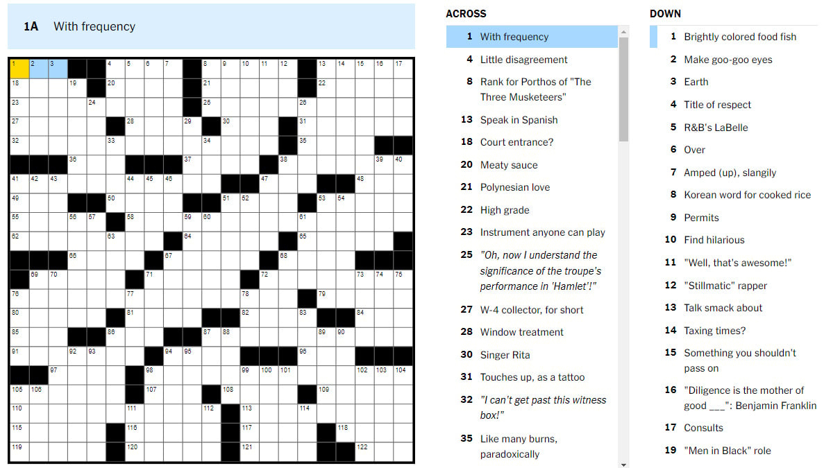 Online Free 7 Daily Printable Crossword Puzzles - Printable Jd within Seven Daily Printable Crossword Puzzles