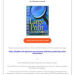 Pdf Ebook Large Print Crosswords #2Thomas Joseph Regarding Thomas Joseph Crossword Printable Download Free
