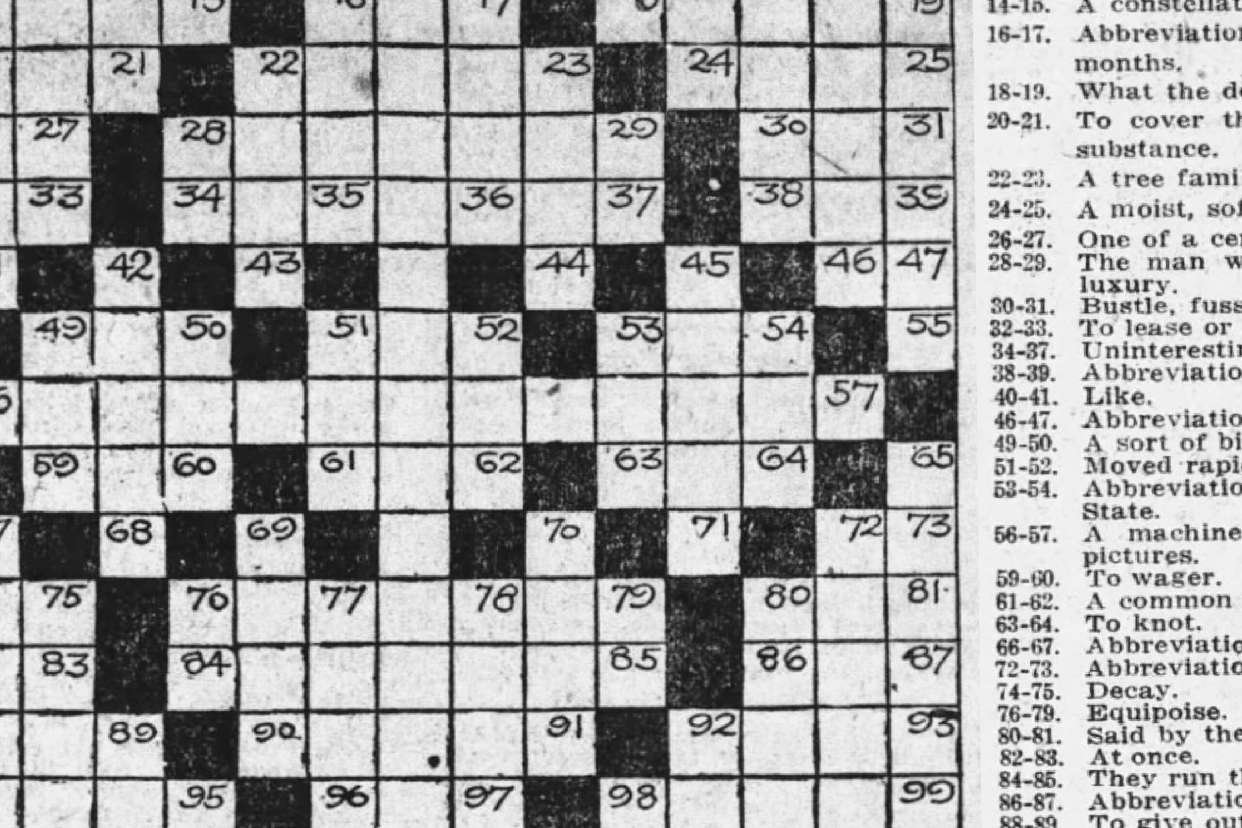 Play This Boston Globe Crossword Puzzle From 1917 - The Boston Globe for Boston Globe Sunday Crossword Printable