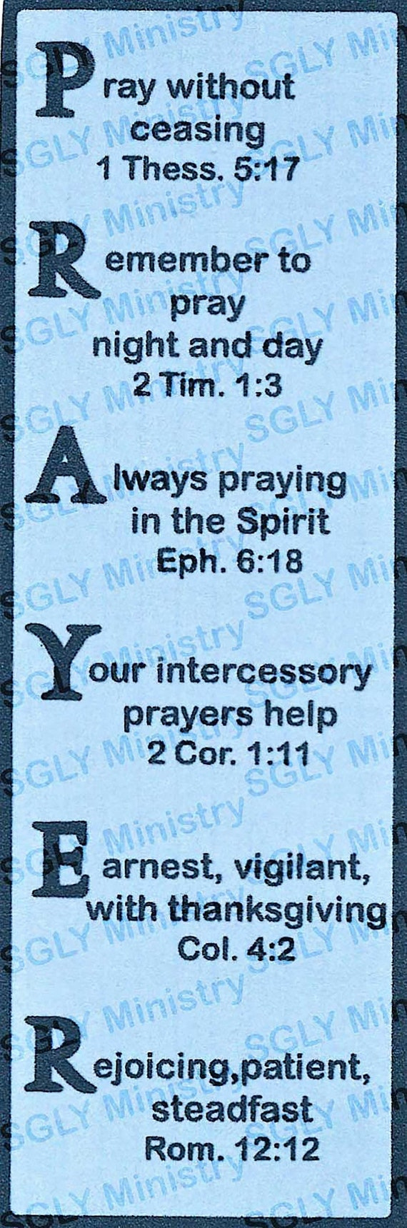 Prayer Bookmarks--Collection Of 5 Printable Acrostic Prayer with Printable Acrostics