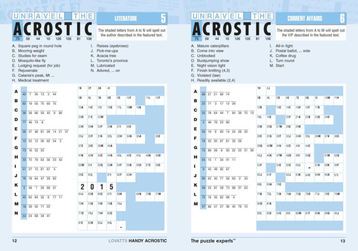 Acrostic Puzzles Printable