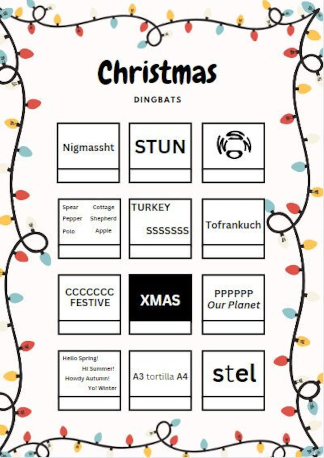 Printable Christmas Dingbat Puzzle Games | Christmas Game For Kids with regard to Christmas Song Dingbat Puzzles Adult Printable