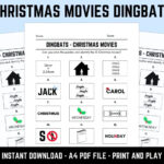 Printable Christmas Movies Dingbats Picture Quiz With Answers: Downloadable  Xmas Rebus Puzzles, Pub Quiz Sheets, Family Game Night Inside Christmas Quiz Dingbats With Answers