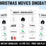 Printable Christmas Movies Dingbats Picture Quiz With Answers: Downloadable  Xmas Rebus Puzzles, Pub Quiz Sheets, Family Game Night Within Christmas Dingbats With Answers Free