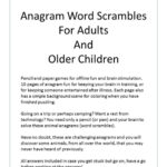 Printable Downloadable Word Scramble Anagram Fun Popular Paper And Within Adult Anagram Printable