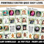Printable Easter Character Picture Quiz Easy Level   Etsy Within Easter Dingbats Quiz Printable