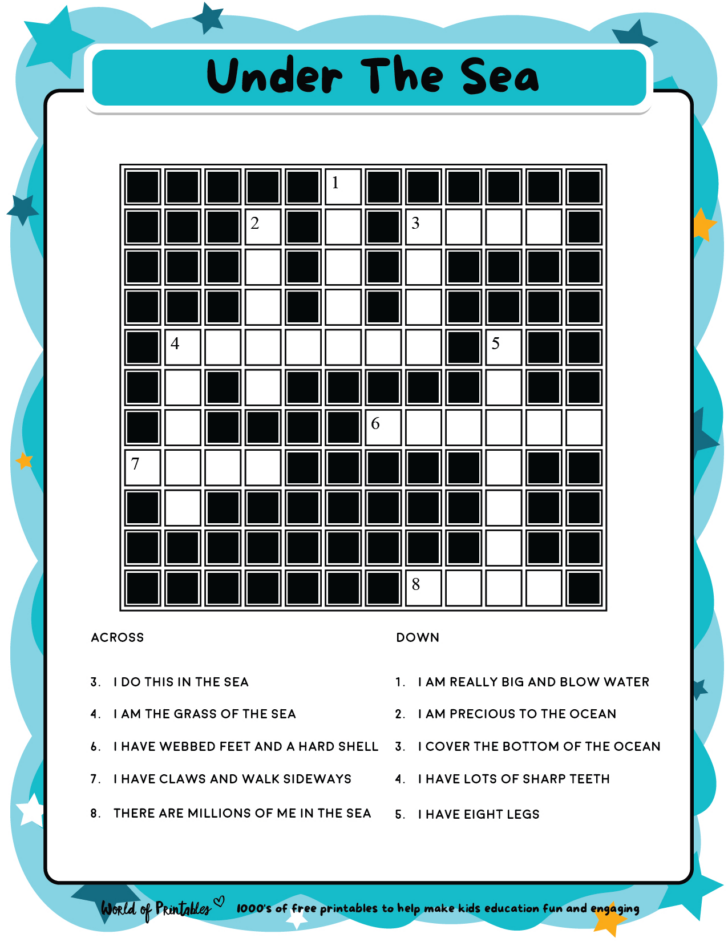 Free Printable Crossword Puzzles 7 Free Printable Crossword Puzzles 7